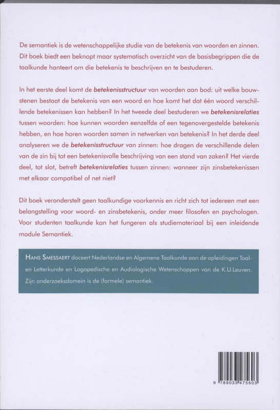 Achterkant van Basisbegrippen semantiek
