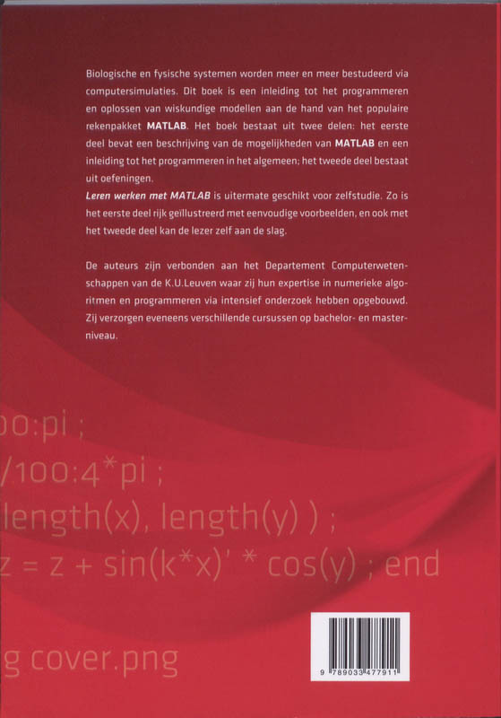Achterkant van Leren werken met MATLAB