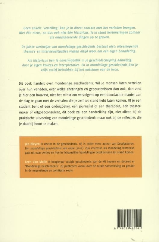 Achterkant van Wat is mondelinge geschiedenis?