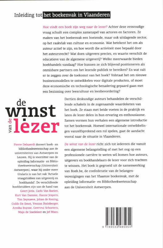 Achterkant van De winst van de lezer