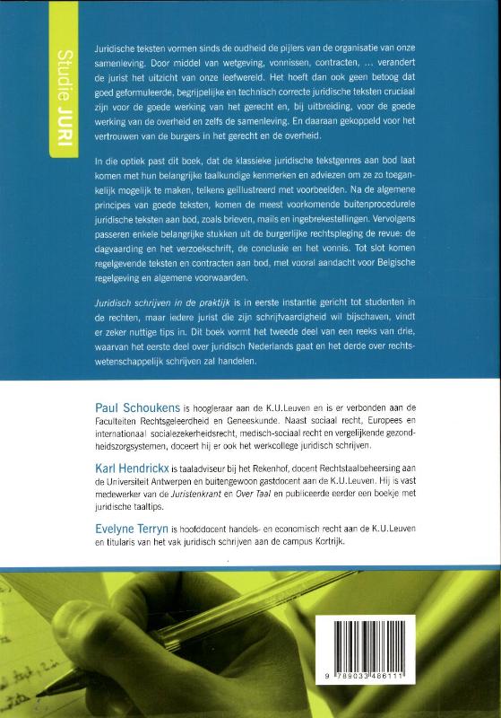 Achterkant van Juridisch schrijven in de praktijk