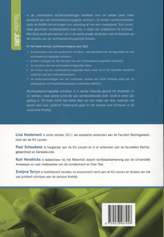 Achterkant van Rechtswetenschappelijk schrijven