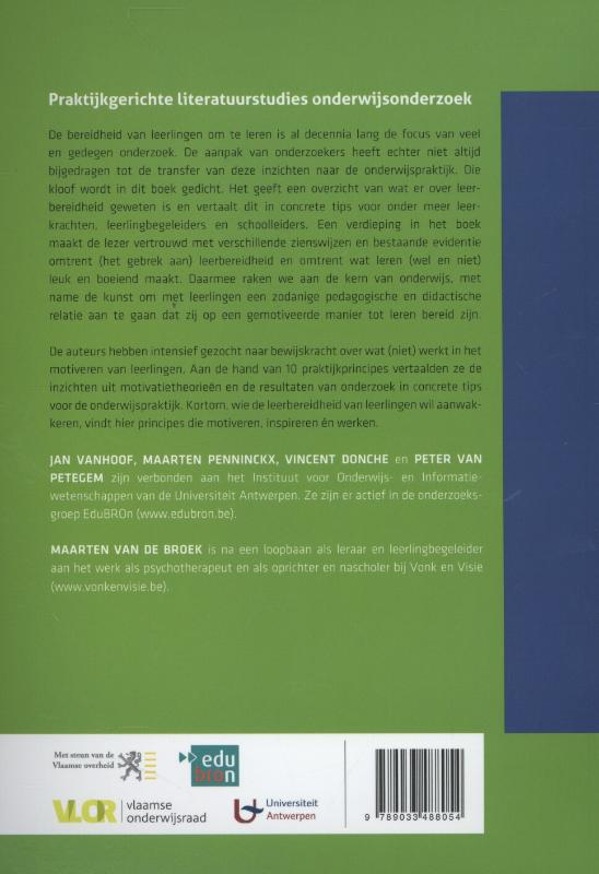 Achterkant van Leerbereidheid van leerlingen aanwakkeren