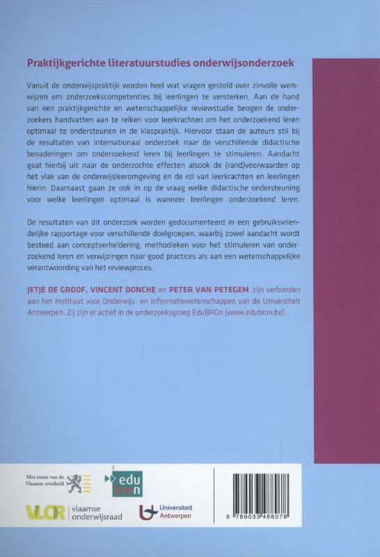 Achterkant van Onderzoekend leren stimuleren