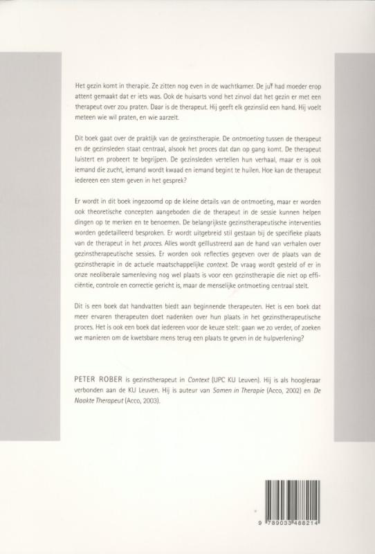 Achterkant van Gezinstherapie in praktijk