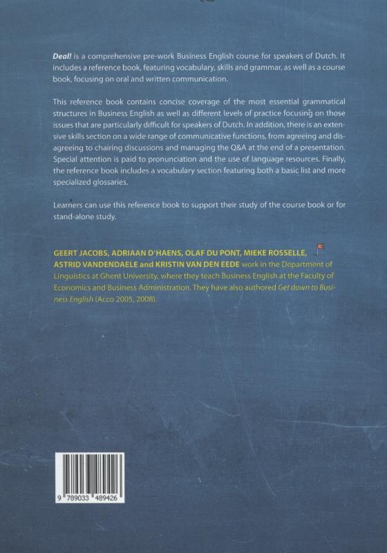 Achterkant van Reference book