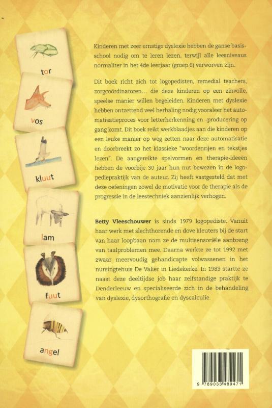 Achterkant van Oefenbladen dyslexie