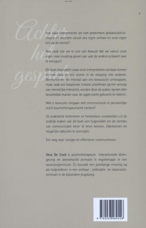 Achterkant van Achter het gesprek