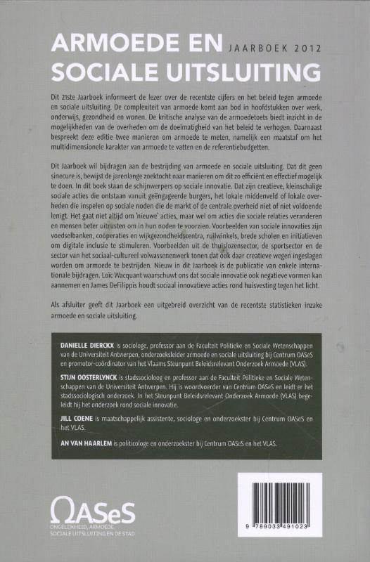 Achterkant van Armoede en sociale uitsluiting - Jaarboek 2012
