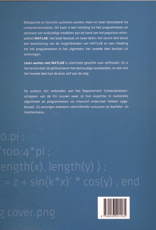 Achterkant van Leren werken met MATLAB