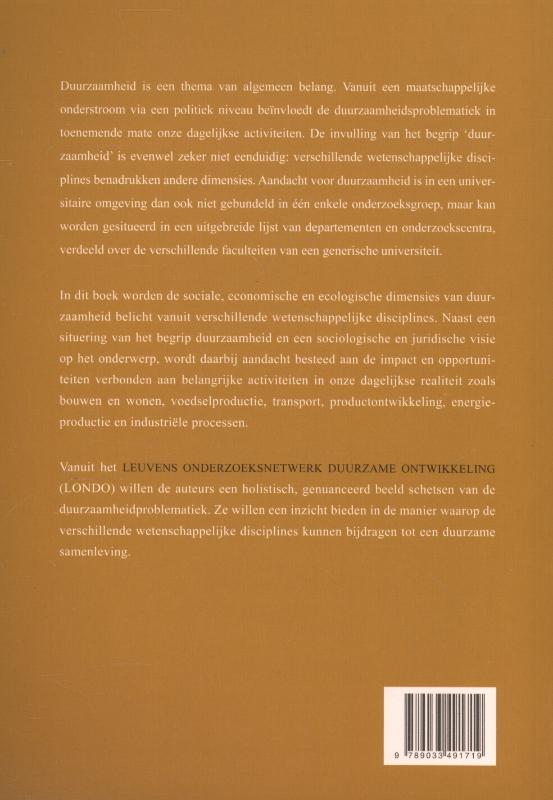 Achterkant van Duurzame ontwikkeling