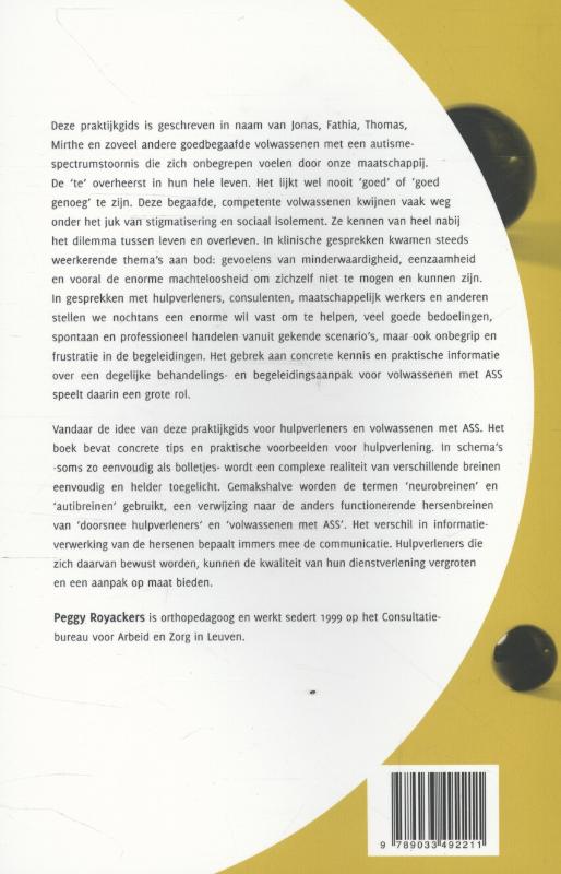 Achterkant van Autisme in bolletjes