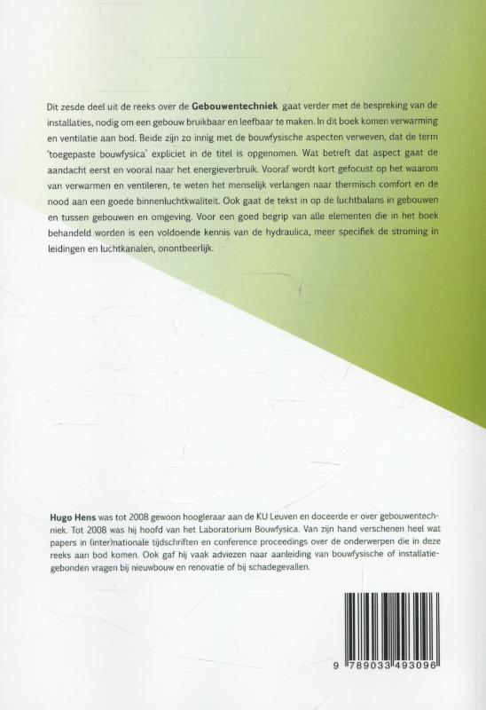 Achterkant van Toegepaste bouwfysica en instalaties