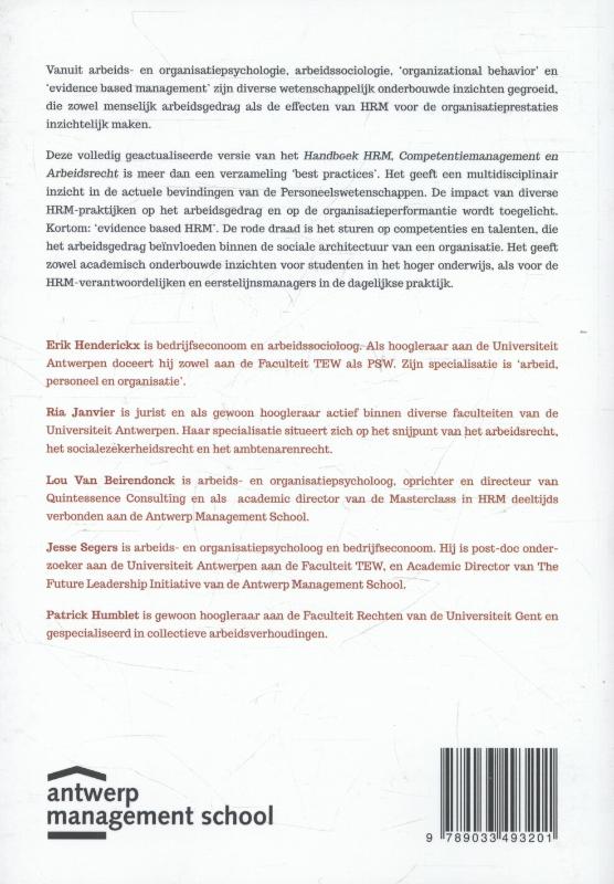 Achterkant van Handboek HRM