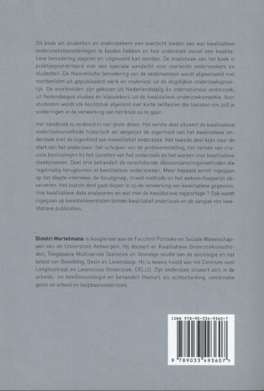 Achterkant van Handboek kwalitatieve onderzoeksmethoden