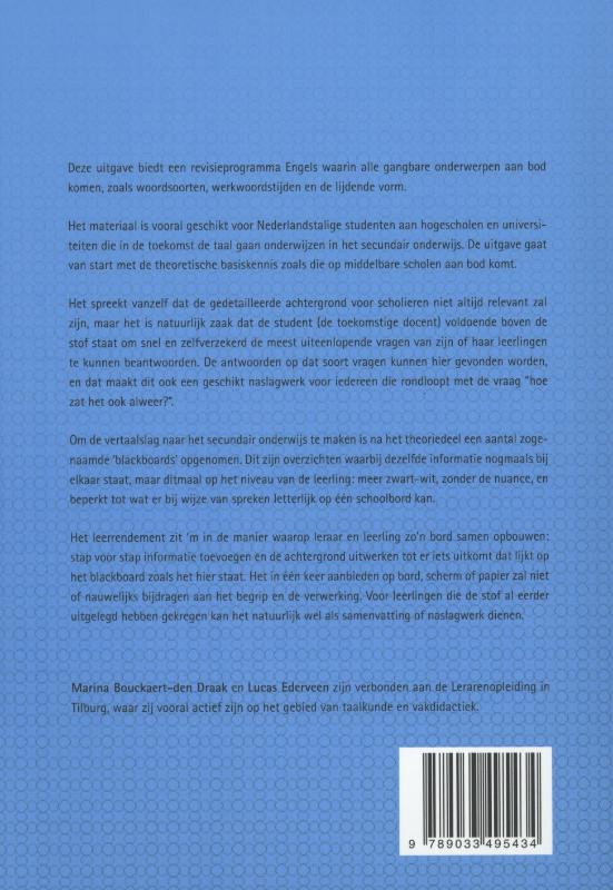 Achterkant van Contrastieve grammatica Engels