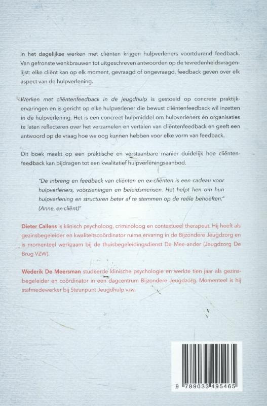 Achterkant van Werken met clientenfeedback in de jeugdhulp