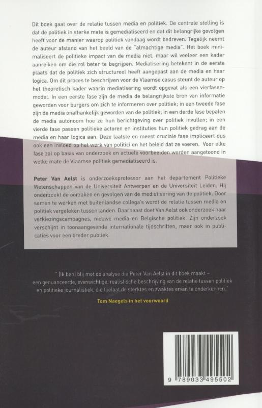 Achterkant van De mediatisering van de Vlaamse politiek