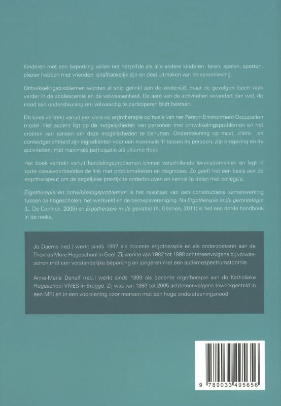Achterkant van Ergotherapie en ontwikkelingsproblemen