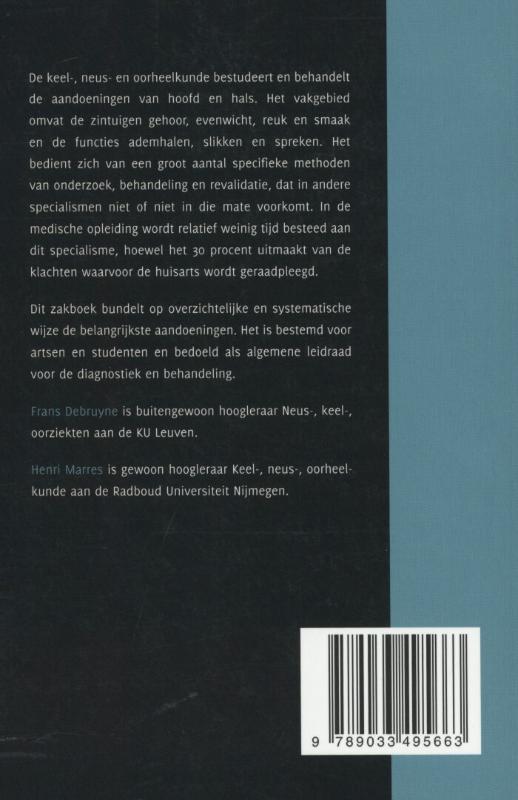 Achterkant van Zakboek keel-, neus-, en oorheelkunde