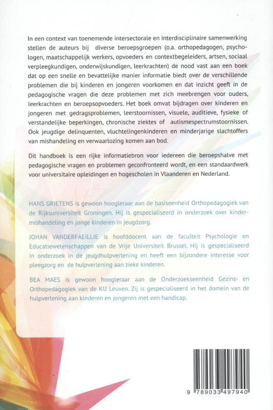 Achterkant van 1 Een orthopedagogisch perspectief op kinderen en jongeren met problemen