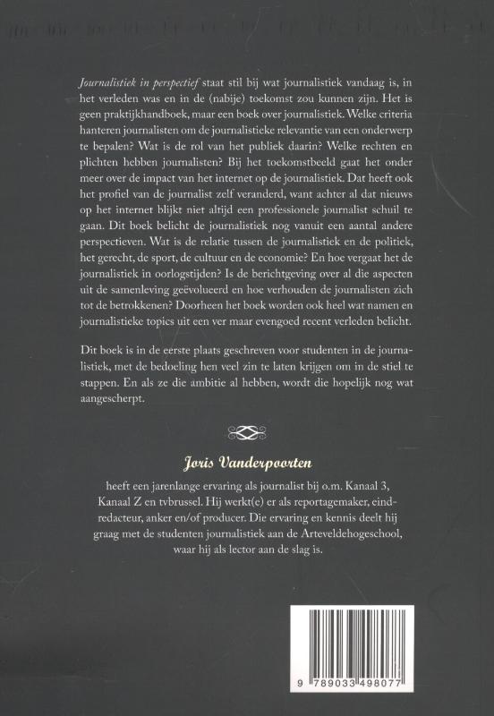 Achterkant van Journalistiek in perspectief