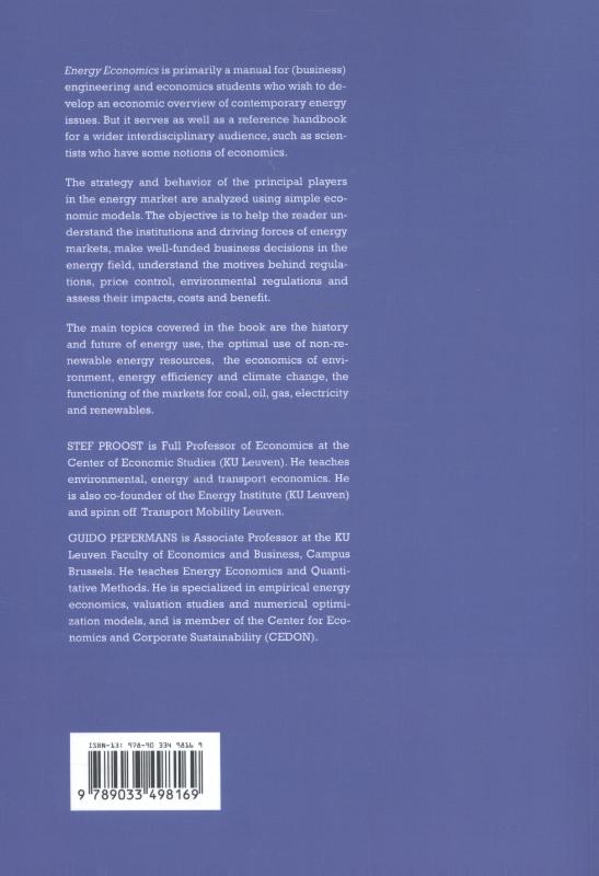 Achterkant van Energy economics