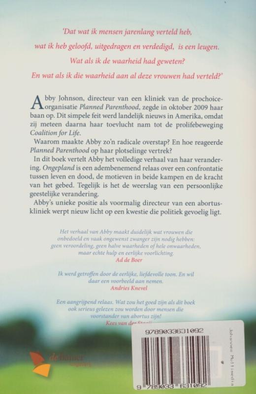 Achterkant van Ongepland