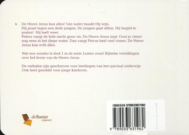 Achterkant van Wat een Wonder