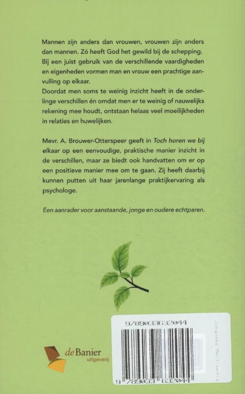 Achterkant van Toch horen we bij elkaar