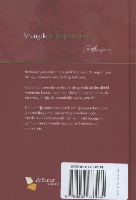 Achterkant van Vreugde in beproeving