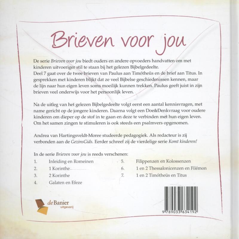 Achterkant van 1 en 2 Timotheus en Titus
