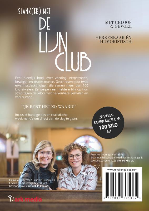 Achterkant van Slank(er) met de lijnclub