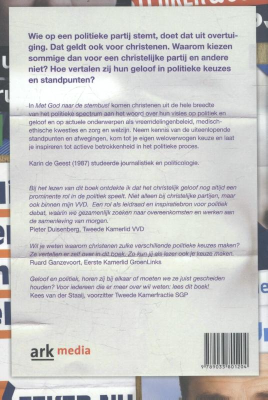 Achterkant van Met God naar de stembus