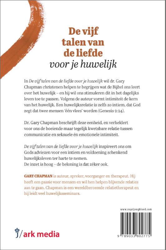 Achterkant van De vijf talen van de liefde voor je huwelijk