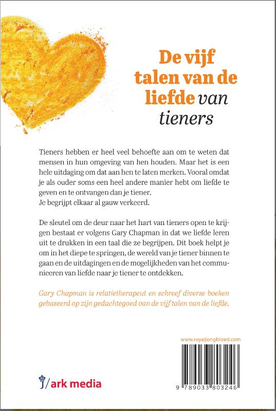 Achterkant van De vijf talen van de liefde van tieners