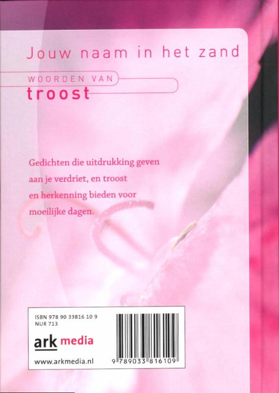 Achterkant van Jouw naam in het zand