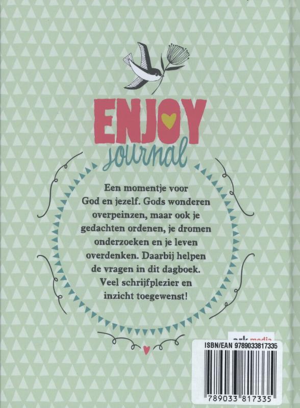 Achterkant van Enjoy journal