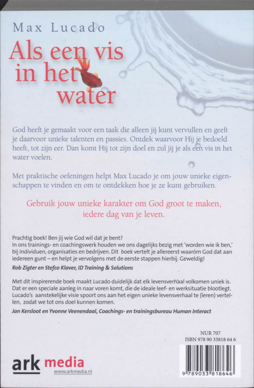 Achterkant van Als een vis in het water