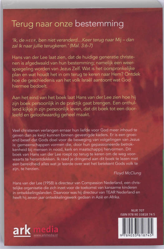 Achterkant van Terug naar onze bestemming