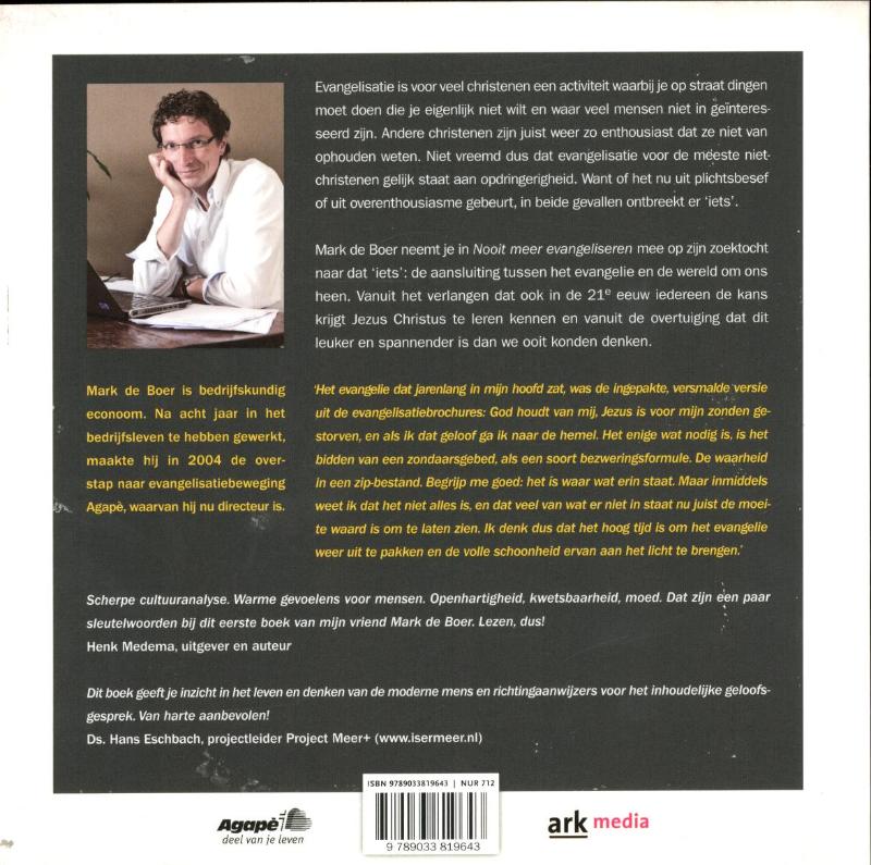 Achterkant van Nooit meer evangeliseren