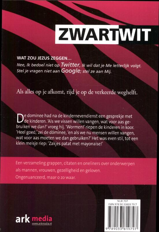 Achterkant van Zwart wit