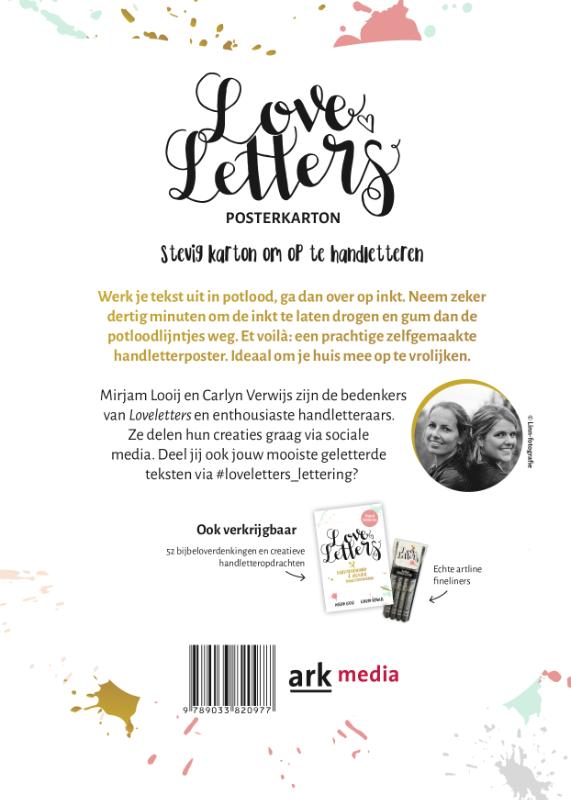 Achterkant van Loveletters handletteren posterkarton