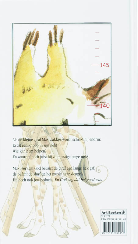 Achterkant van Max de kleine giraf
