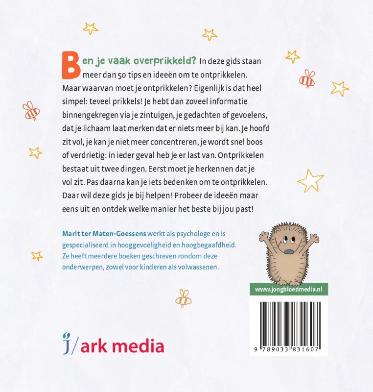 Achterkant van Ontprikkelgids voor kids