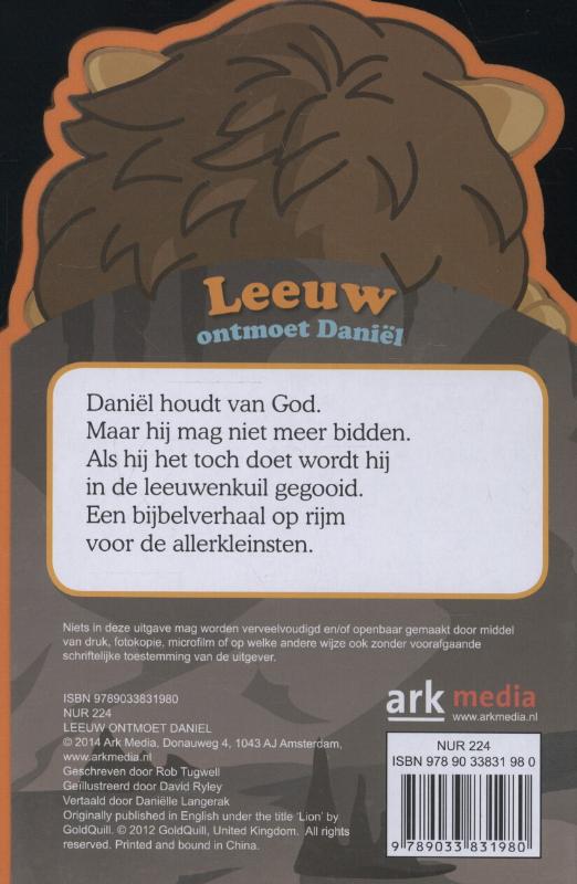 Achterkant van Leeuw ontmoet Daniel