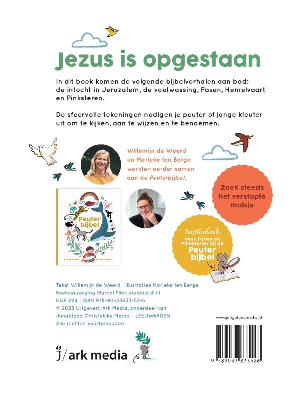 Achterkant van Jezus is opgestaan