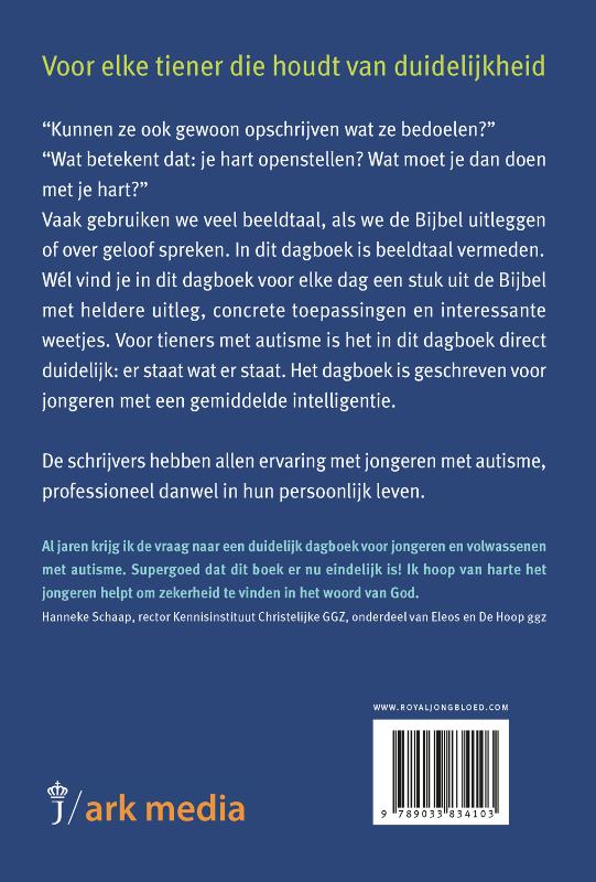 Achterkant van Bijbels dagboek voor tieners