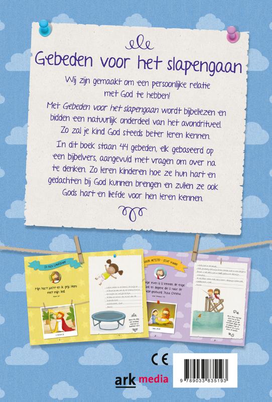 Achterkant van Gebeden voor het slapengaan