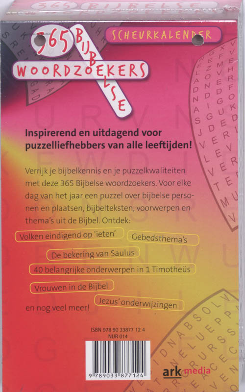 Achterkant van Scheurkalender 365 Bijbelse woordzoekers
